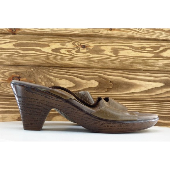 Munro Sz 10 M Brown Slide Leather Women Sandals 2820 - Picture 4 of 8